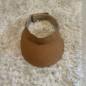 Brown straw visor